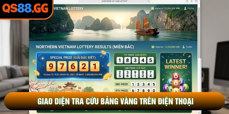 Giao diện tra cứu bảng vàng trên điện thoại